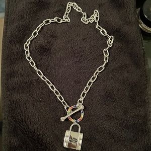 Used silver tone juicy couture necklace